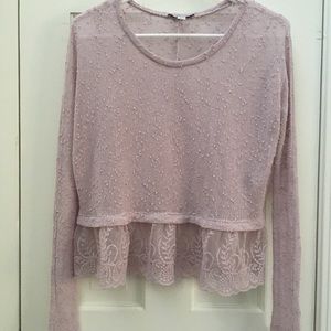 AMERICAN EAGLE LACE TRIM KNIT TOP